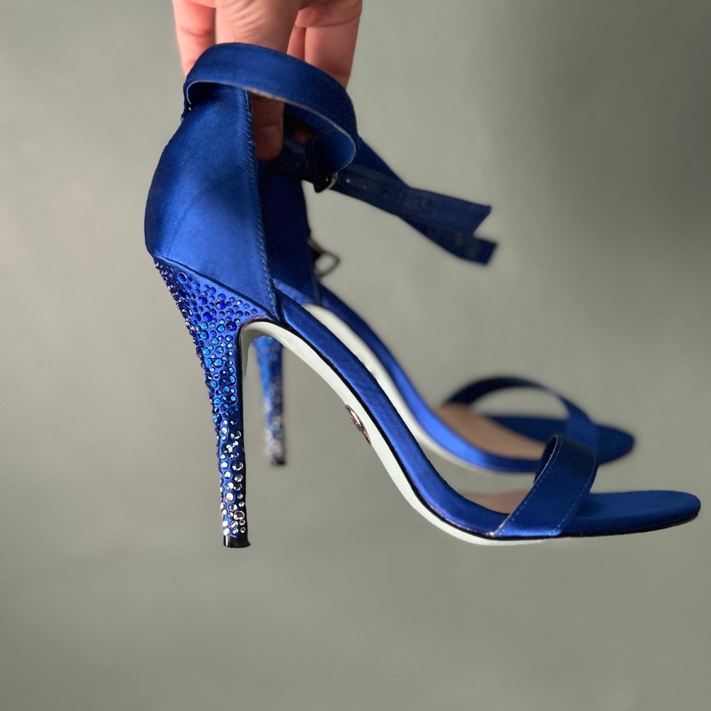 Betsey Johnson Blue SB Bells Heels with Rhinestones